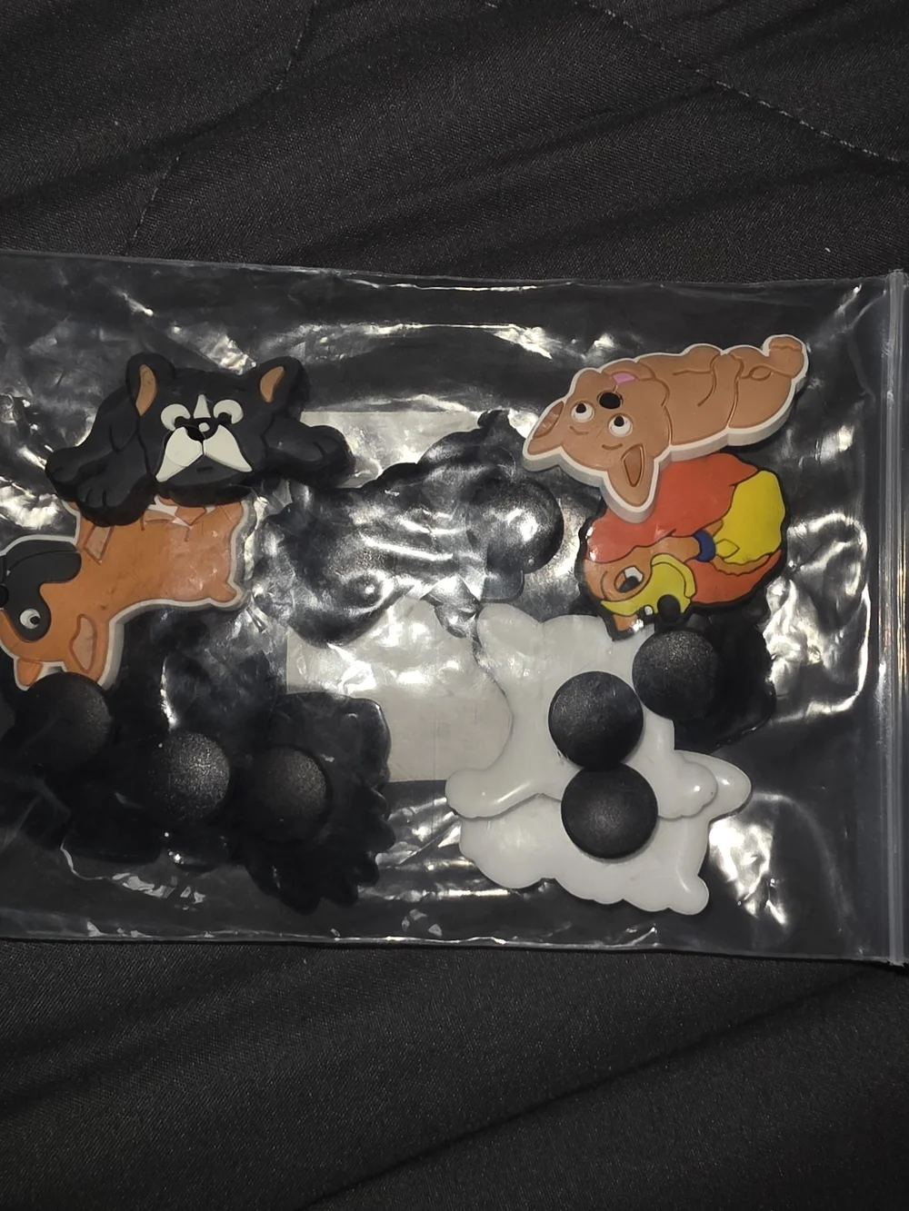 Kids Black and White Cartoon Shoe Charms - Set of Animal Designs